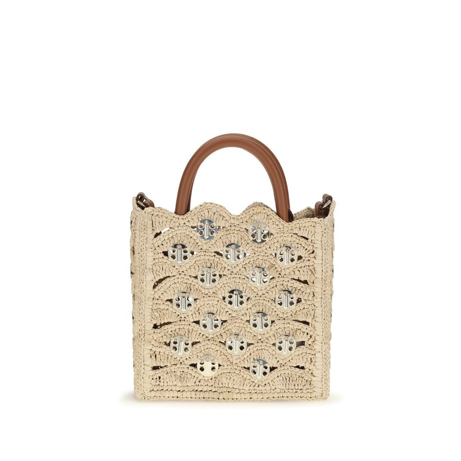 Beige Raffia Shoulder Bag