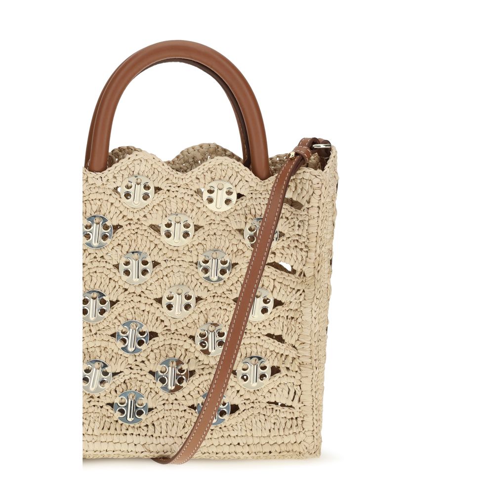 Beige Raffia Shoulder Bag