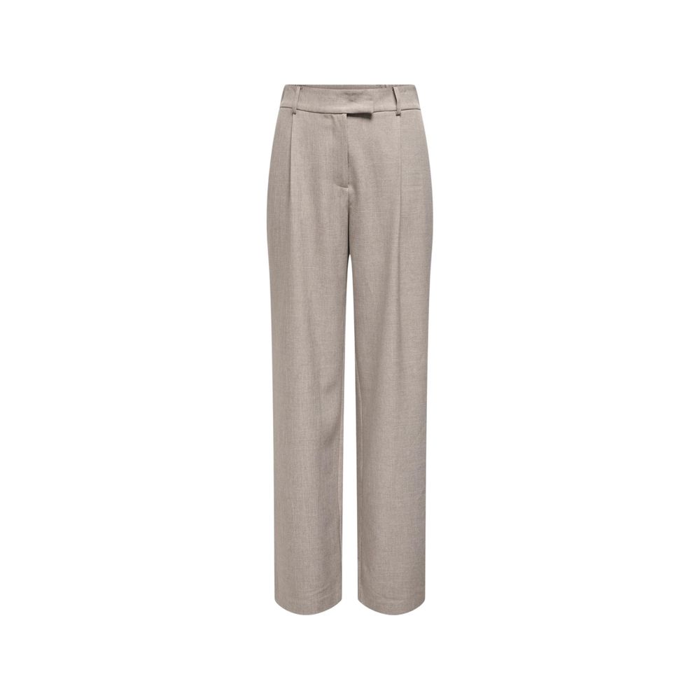 Beige Polyester Dress Pants