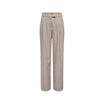 Beige Polyester Dress Pants