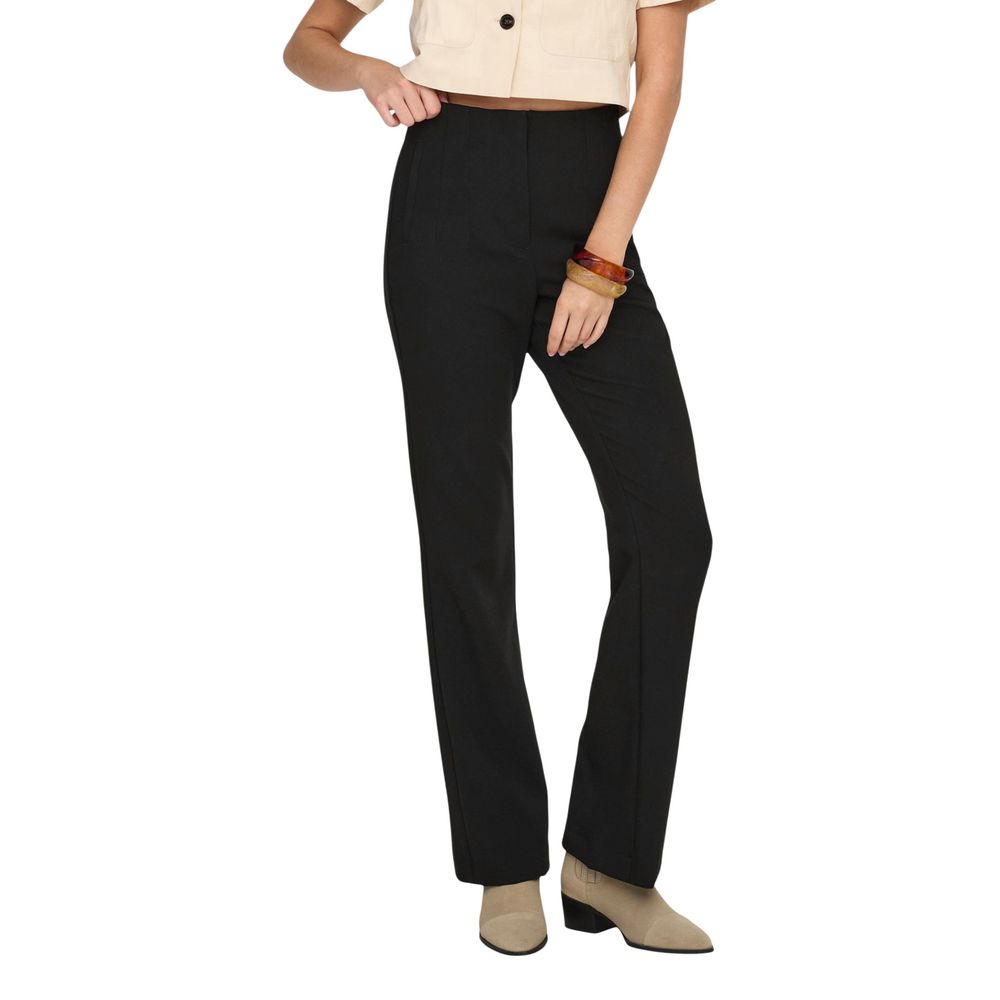 Black Recycled Polyester Flared Pants