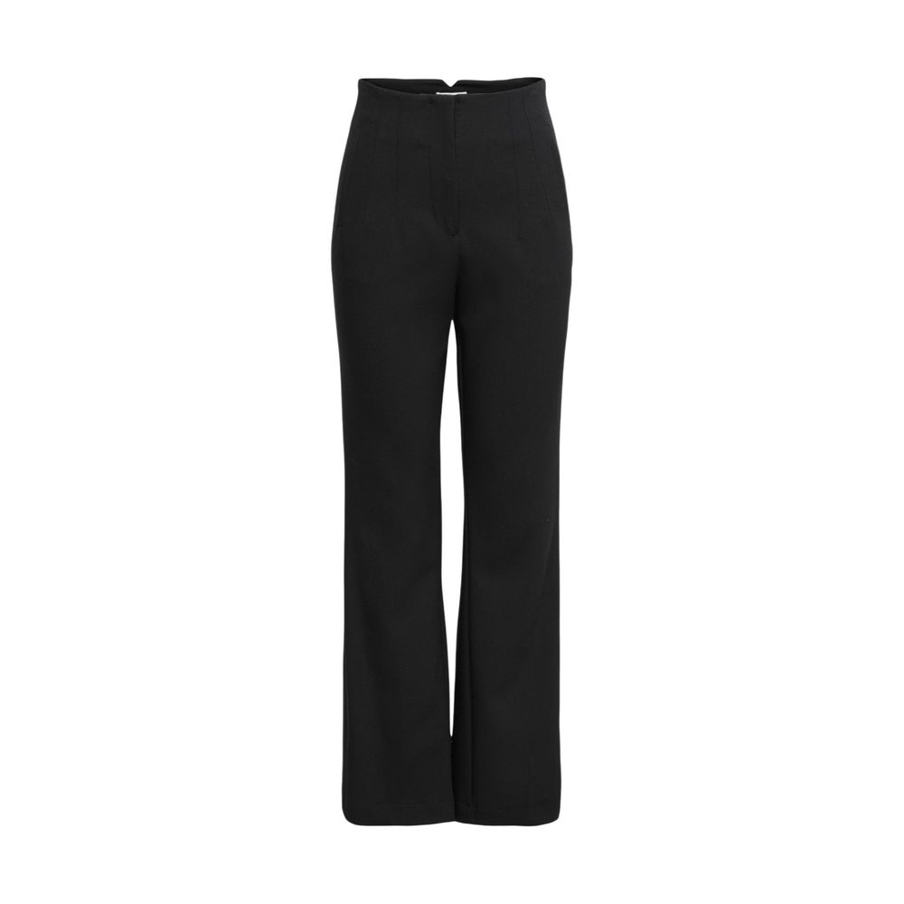 Black Recycled Polyester Flared Pants