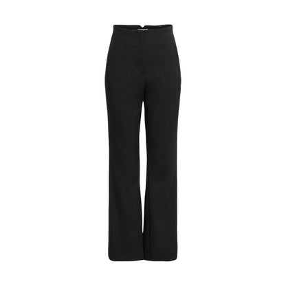 Black Recycled Polyester Flared Pants