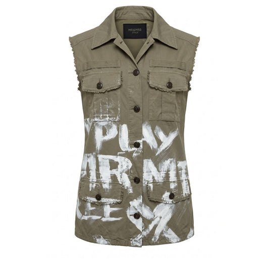 Green Cotton Women Jacket
