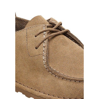 Beige Suede Leather Oxfords And Derbies