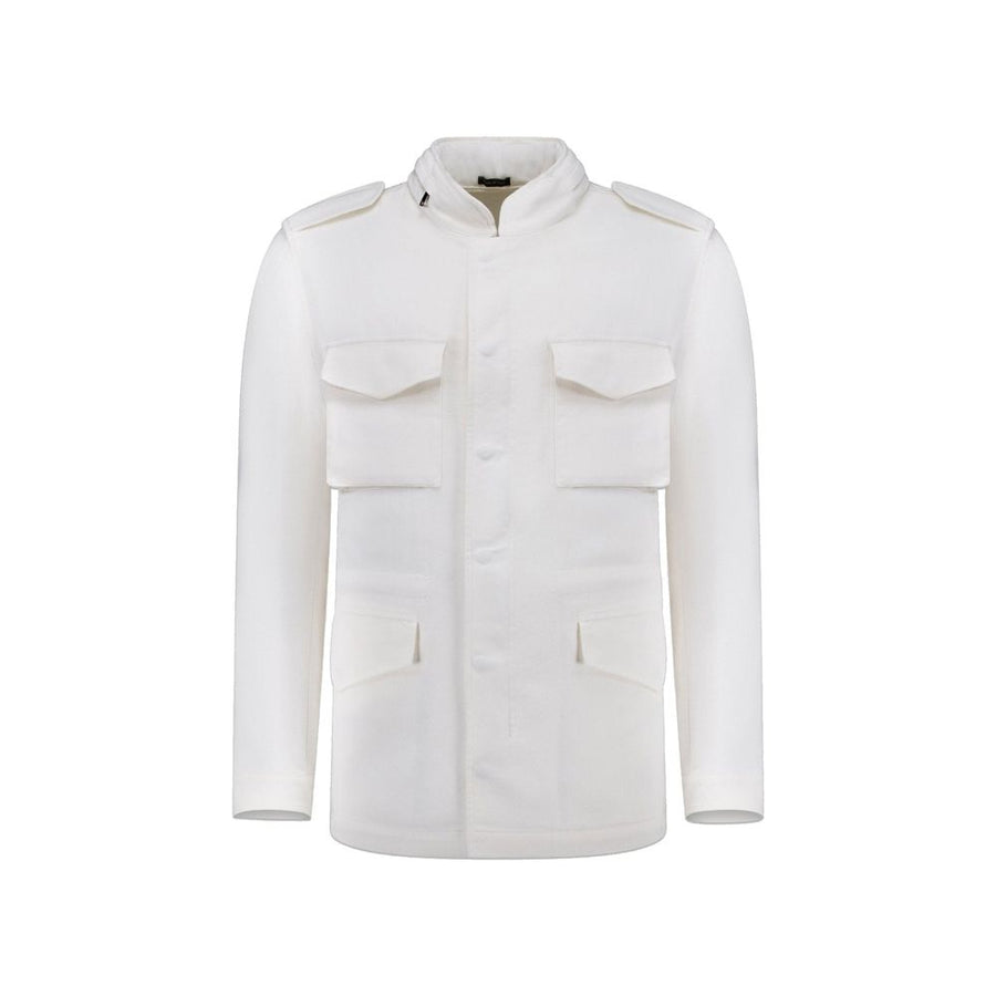 White Cotton Full-Length Jacket