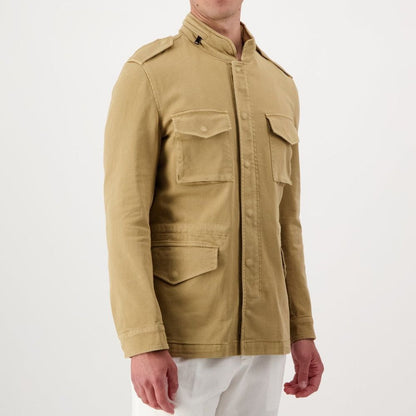 Beige Cotton Full-Length Jacket