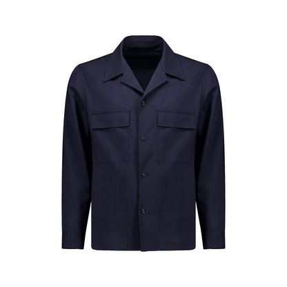 Navy Blue Virgin Wool Jacket