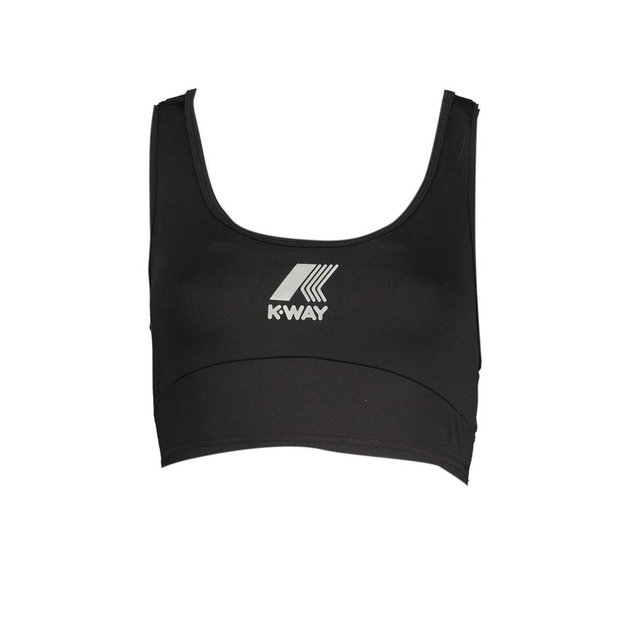Black Polyester Women's Sports Top