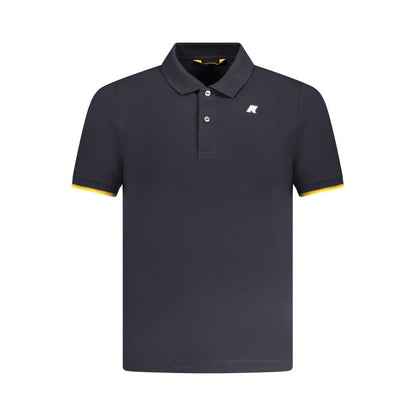 Blue Cotton Men Polo