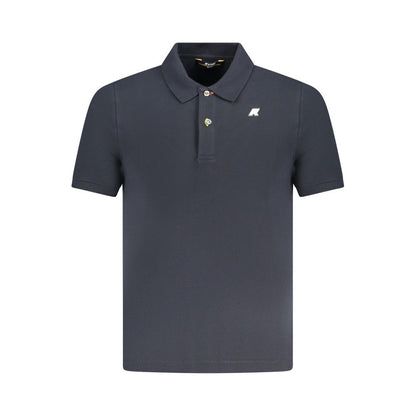 Blue Cotton Men Polo