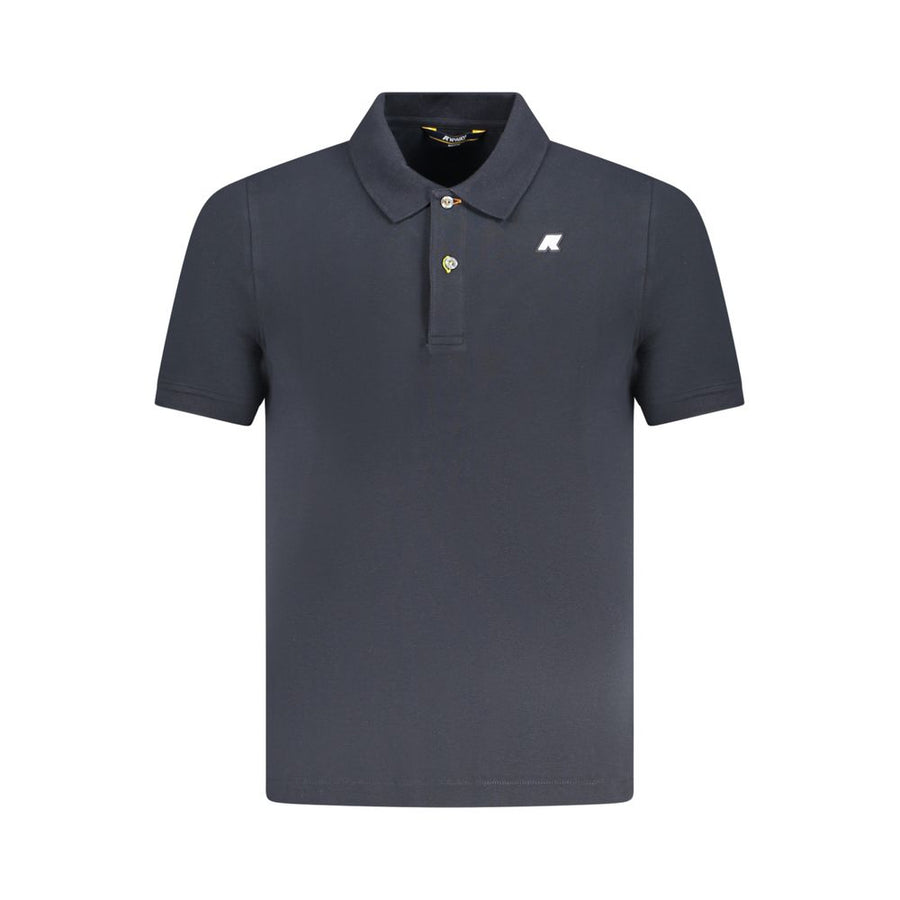 Blue Cotton Men Polo