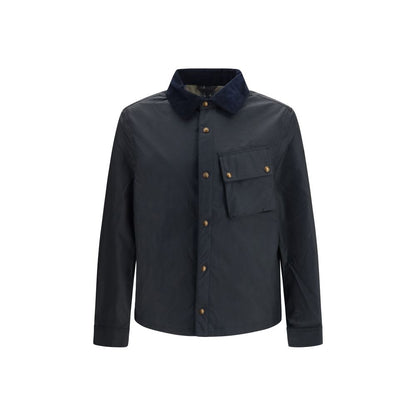 Blue Cotton Full-Length Jacket