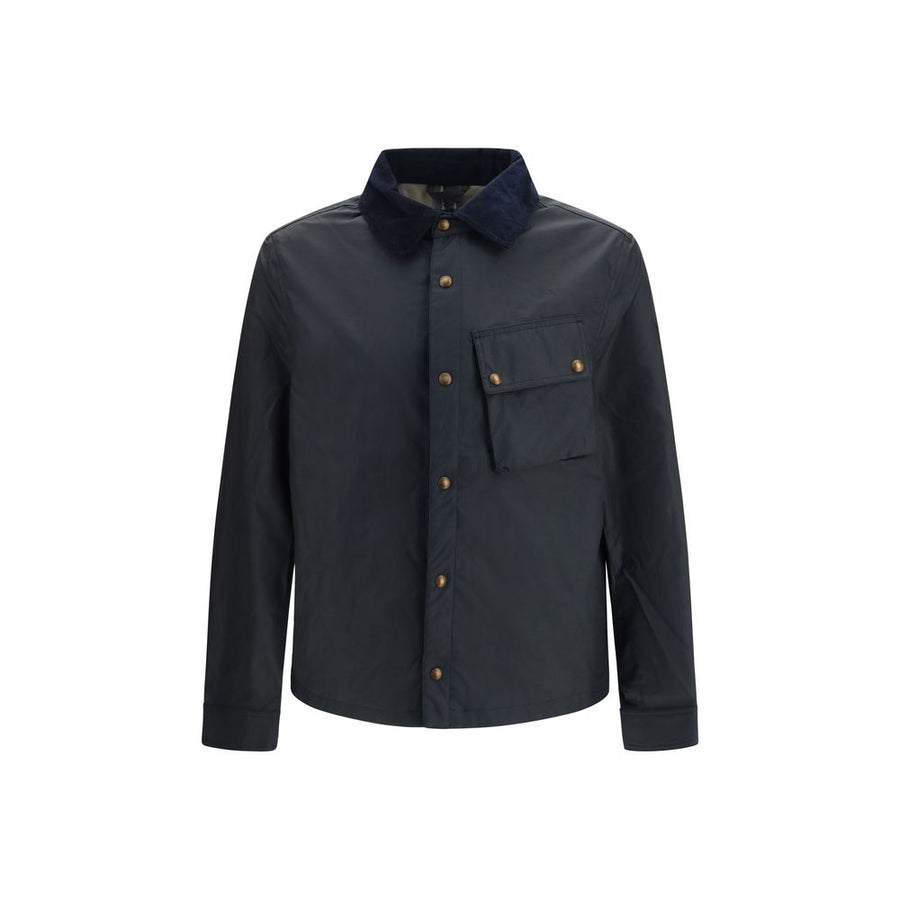 Blue Cotton Full-Length Jacket