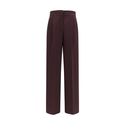 Purple Polyester Casual Pants