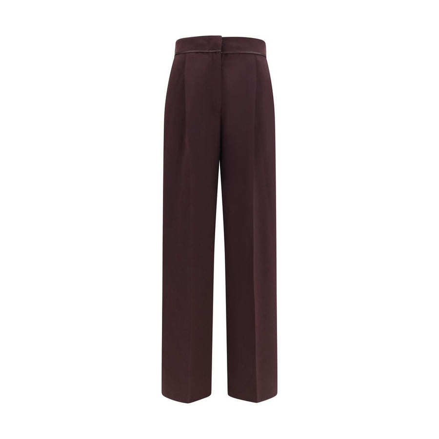 Purple Polyester Casual Pants