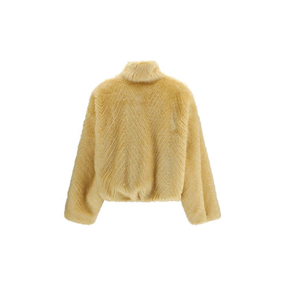Gold Modacrylic Bomber
