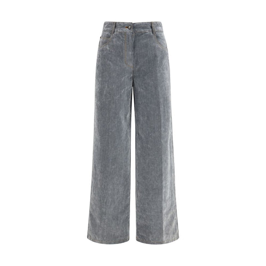 Gray Cotton Jeans Denim