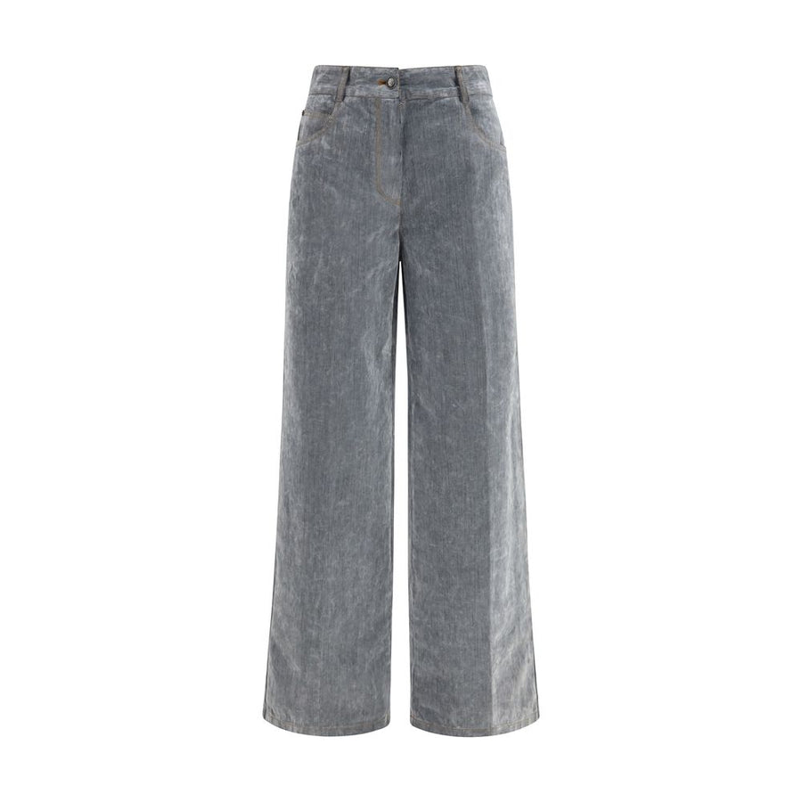 Gray Cotton Jeans Denim
