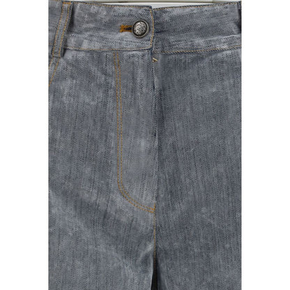 Gray Cotton Jeans Denim