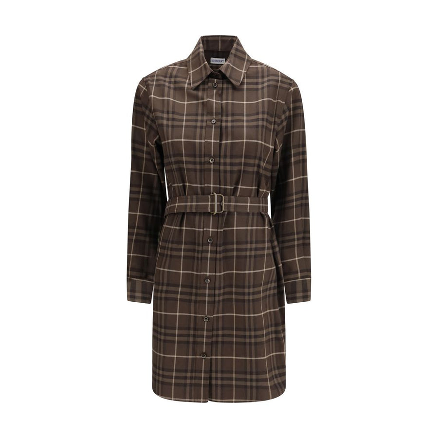 Brown Cotton Casual Dress