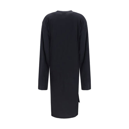 Black Cotton Casual Dress