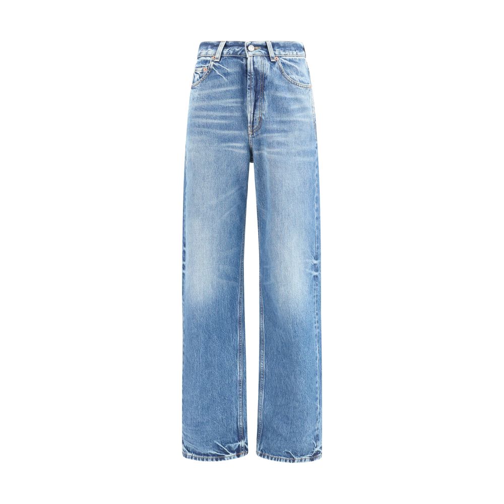 Blue Cotton Relaxed Fit Jeans