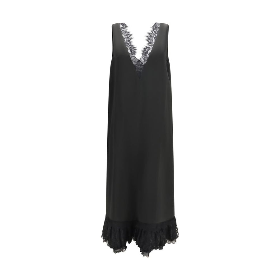 Black Acetate Casual Dress