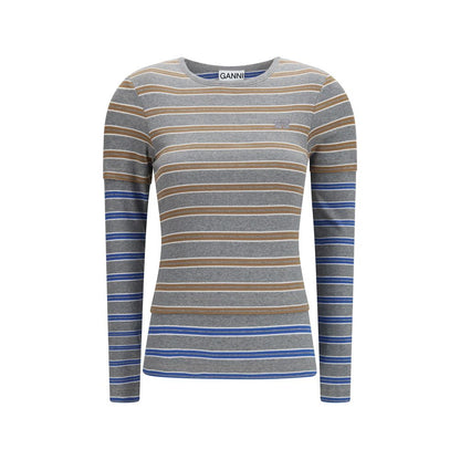 Gray Cotton Long Sleeve T-Shirt