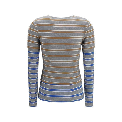 Gray Cotton Long Sleeve T-Shirt