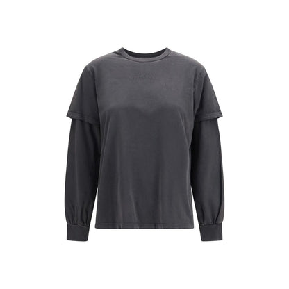 Gray Cotton Long Sleeve T-Shirt