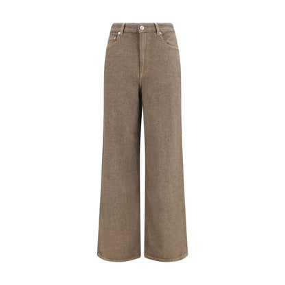 Brown Cotton Relaxed Fit Jeans