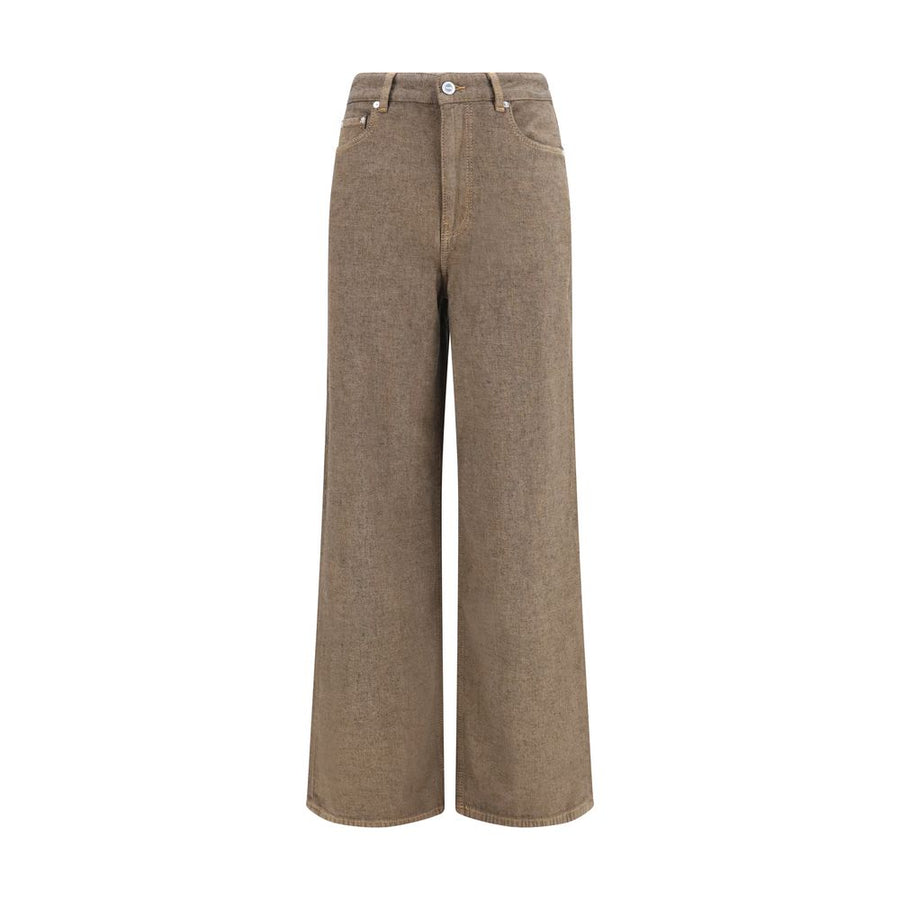 Brown Cotton Relaxed Fit Jeans