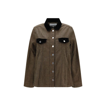 Brown Cotton Denim Jacket