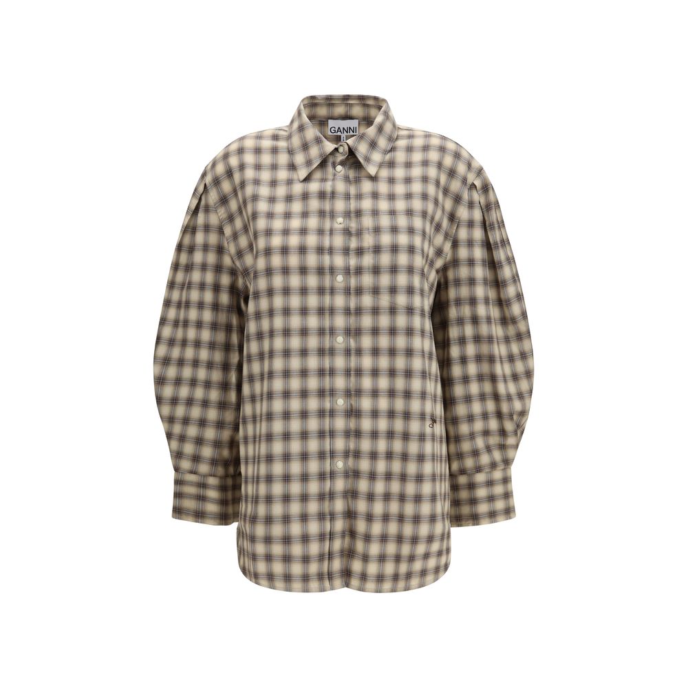 Beige Cotton Dress Shirt