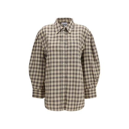 Beige Cotton Dress Shirt