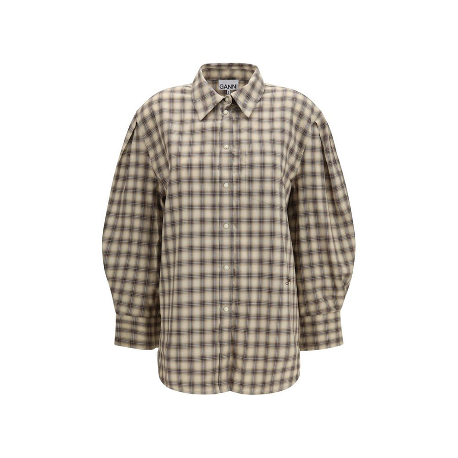 Beige Cotton Dress Shirt