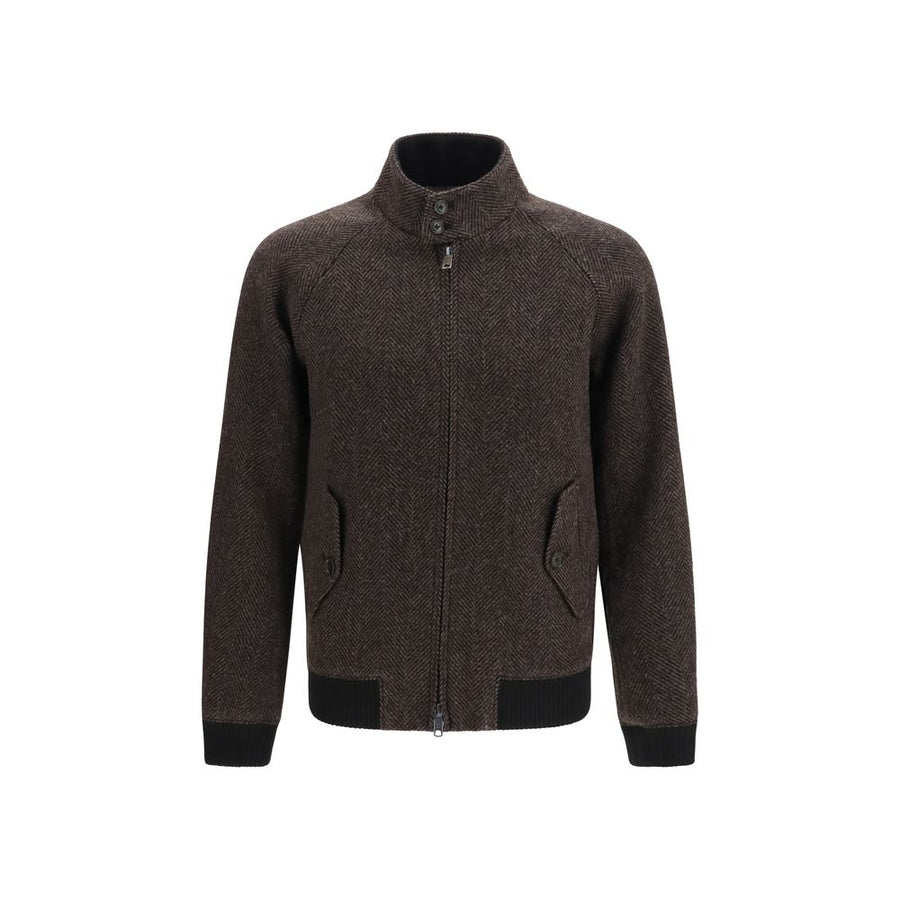Brown Viscose Biker Jacket