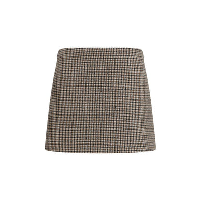 Brown Wool Oves Aries Mini Skirt