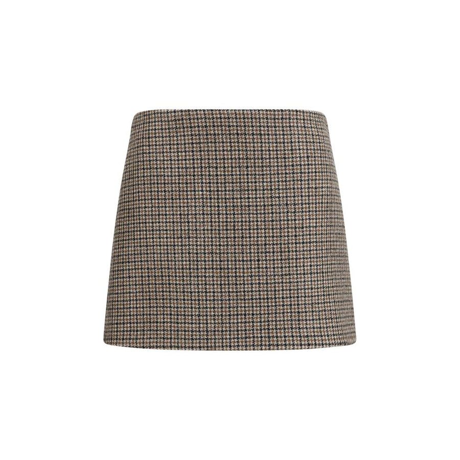 Brown Wool Oves Aries Mini Skirt