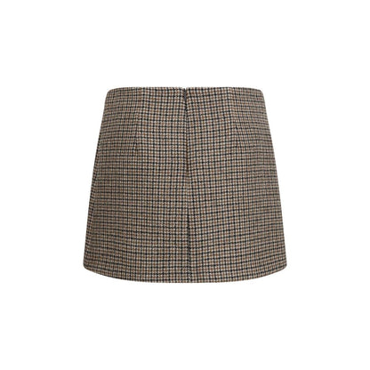 Brown Wool Oves Aries Mini Skirt