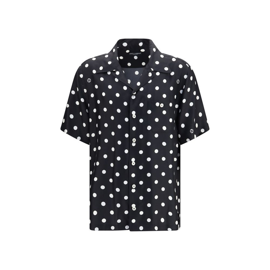 Black Silk Pattern Shirt