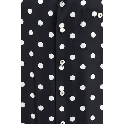 Black Silk Pattern Shirt