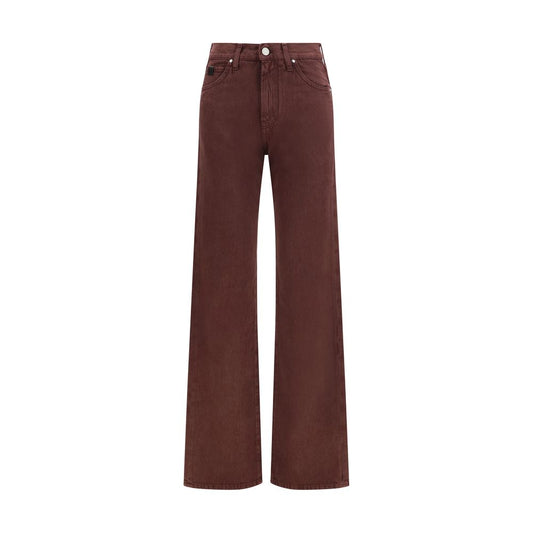 Bordeaux Cotton Straight-Leg Jeans