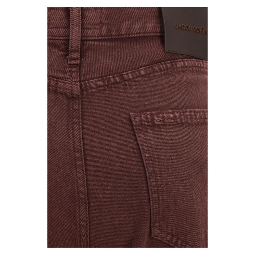 Bordeaux Cotton Straight-Leg Jeans