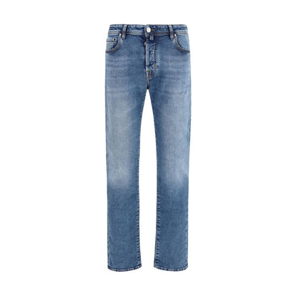 Blue Cotton Slim Fit Jeans