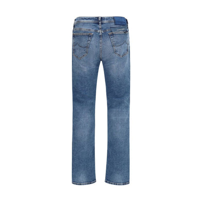 Blue Cotton Slim Fit Jeans