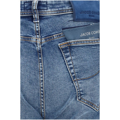 Blue Cotton Slim Fit Jeans