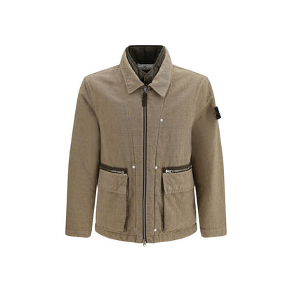 Brown Cotton Full-Length Jacket