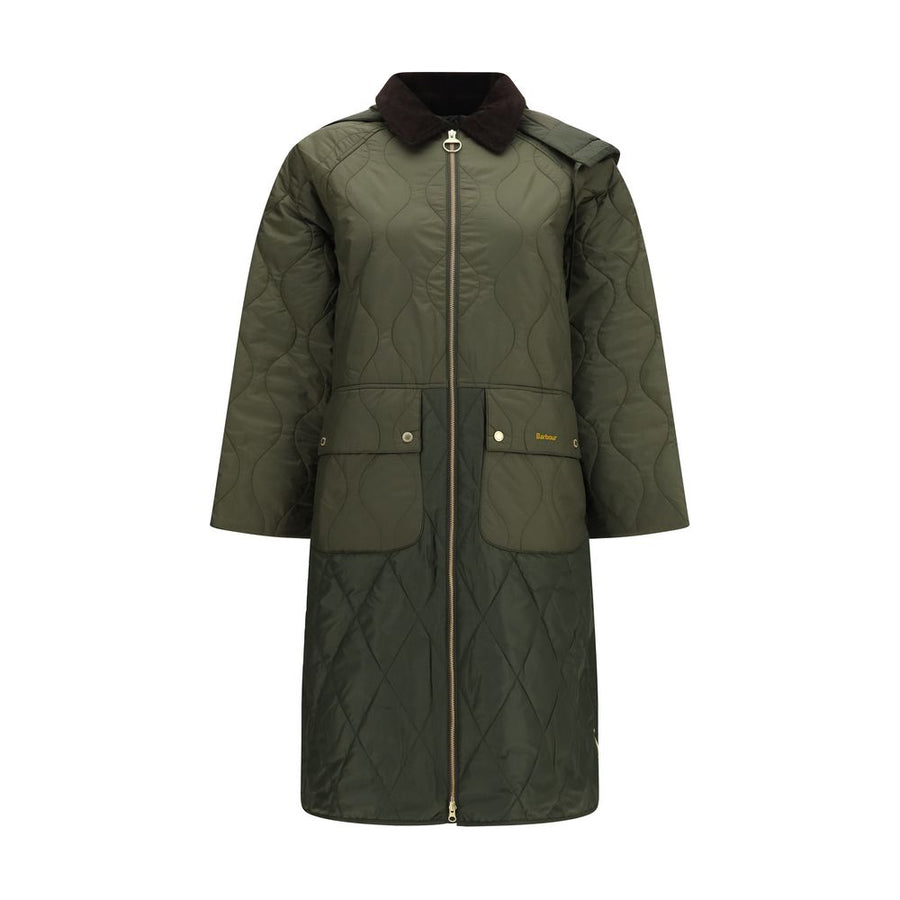 Bicolor Polyester Full-Length Jacket